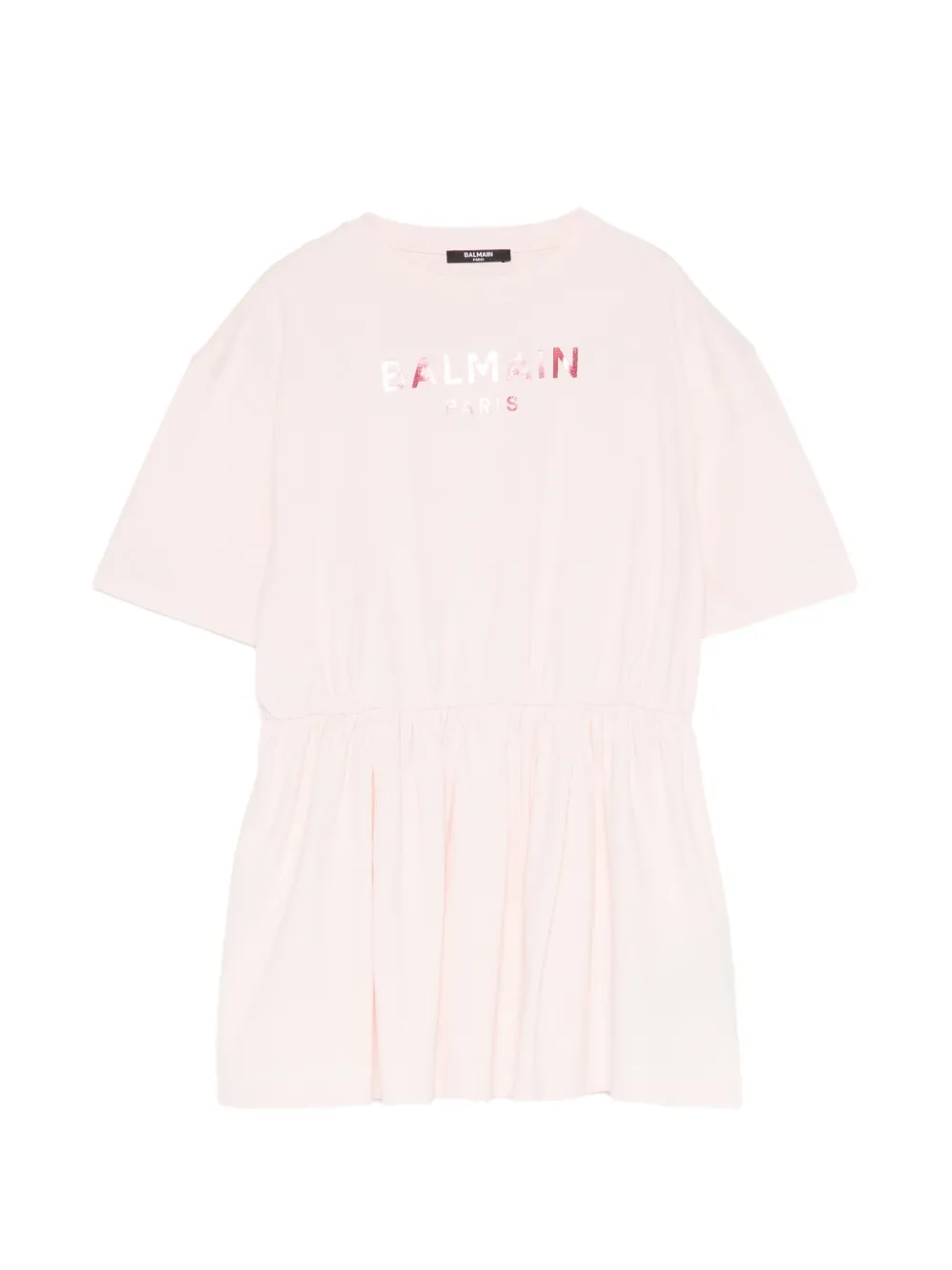 Balmain Kids logo-print dress Roze