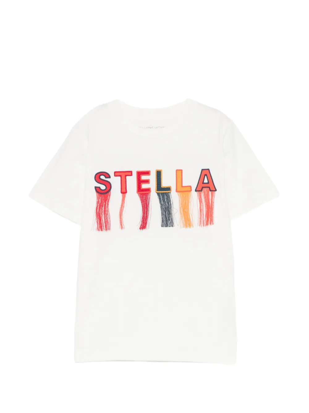 Stella McCartney Kids logo-embroidered T-shirt - Bianco