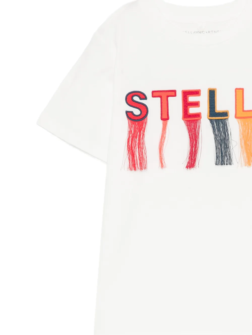 Stella McCartney Kids logo-embroidered T-shirt Wit