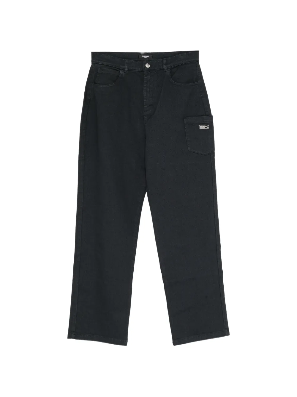 Balmain Kids logo-plaque jeans - Nero