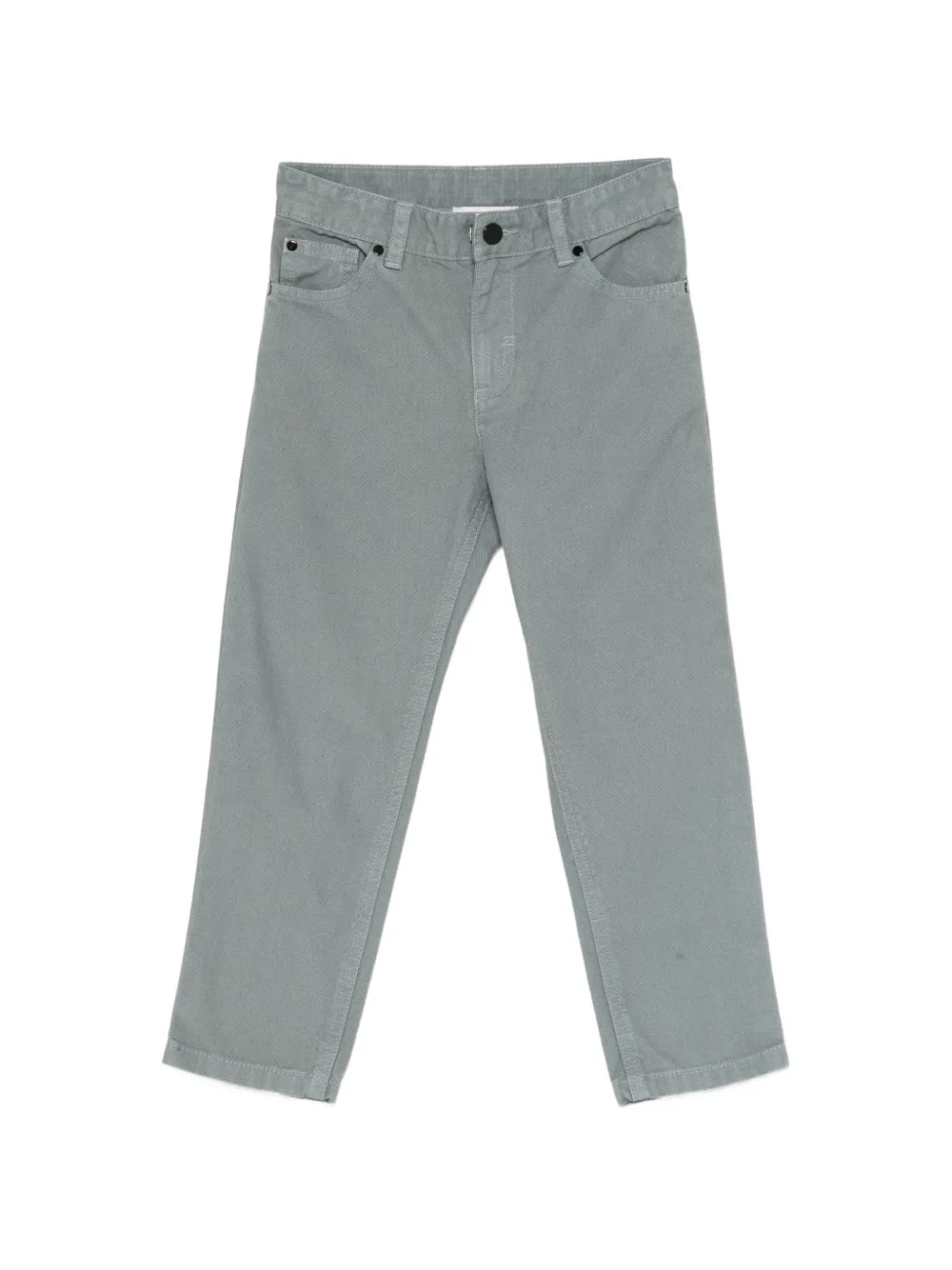 Stella McCartney Kids straight-leg cotton-canvas trousers - Verde