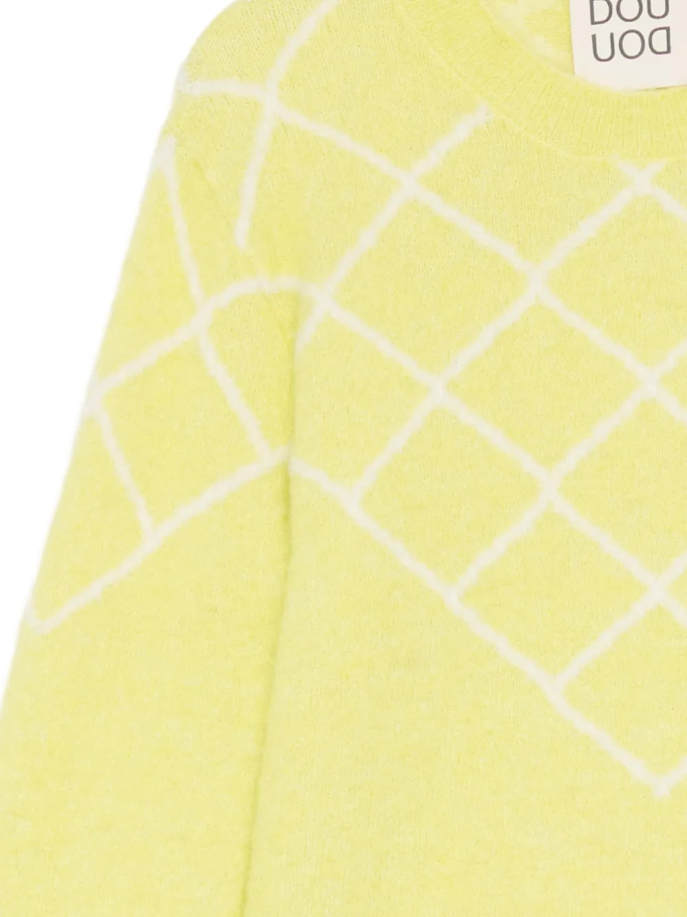 Douuod Kids diamond-intarsia knit sweater Geel