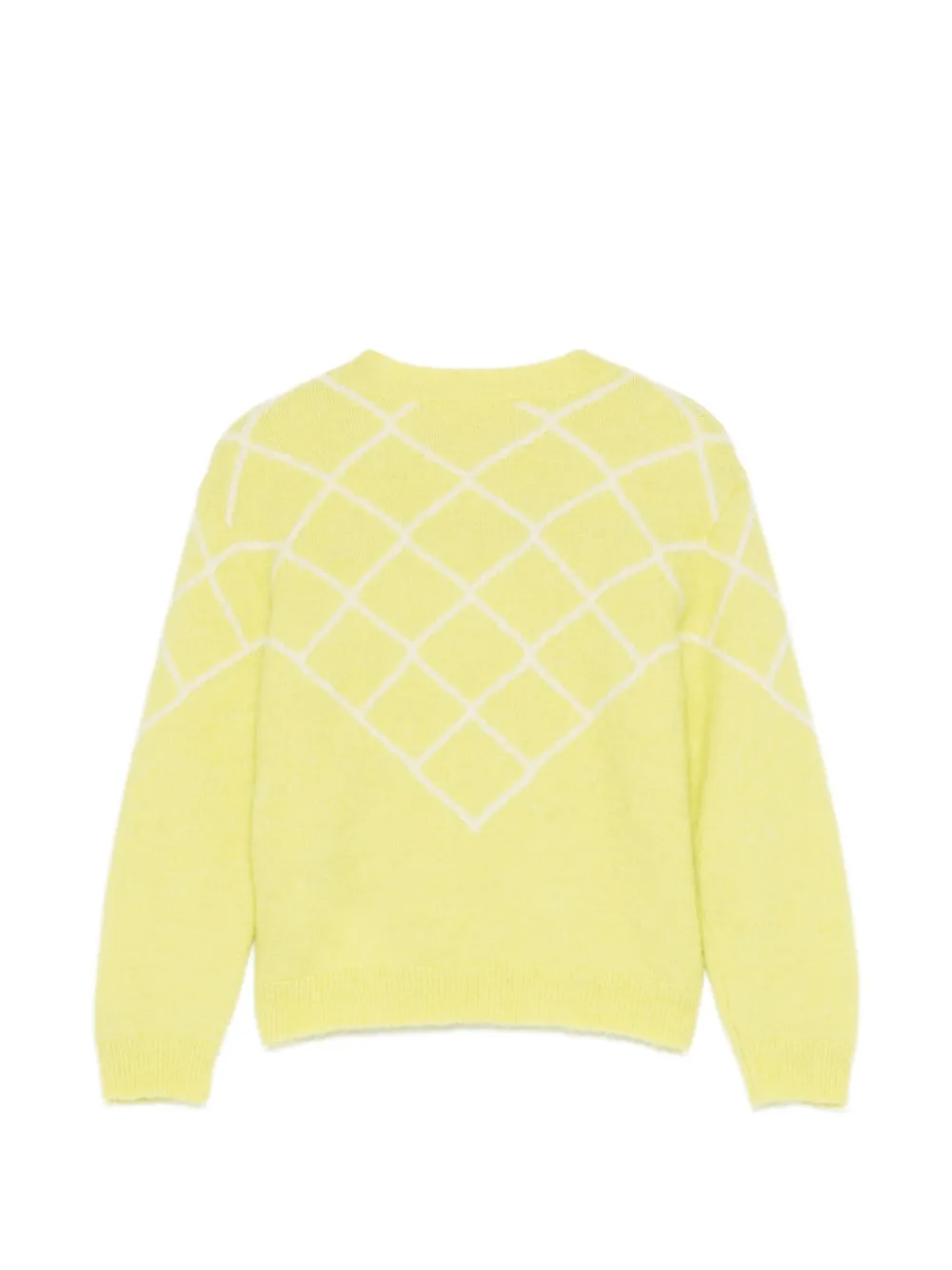 Douuod Kids diamond-intarsia knit sweater Geel