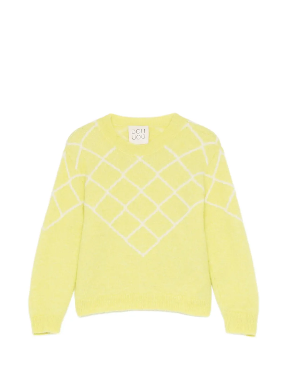 Douuod Kids diamond-intarsia knit sweater - Giallo