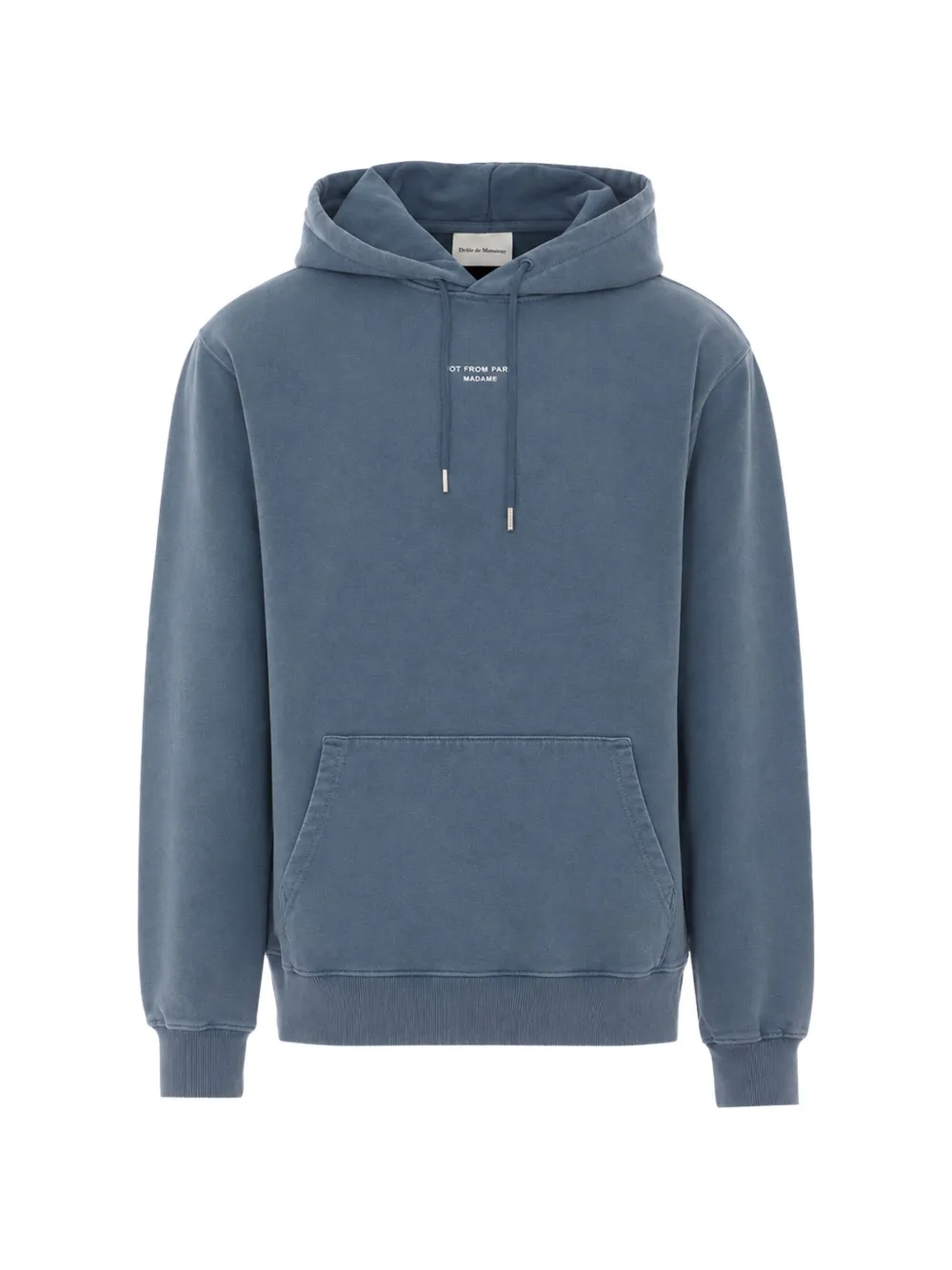 Drôle De Monsieur logo-print drawstring hoodie - Grigio