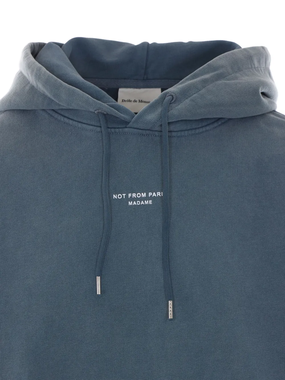 Drôle De Monsieur logo-print drawstring hoodie Grijs