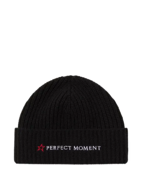 Perfect Moment logo-embroidered ribbed-knit beanie hat
