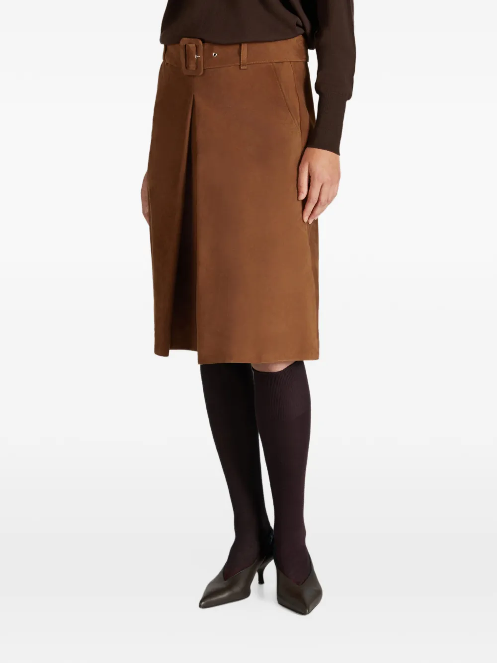 slowear Geplooide midi-rok Bruin