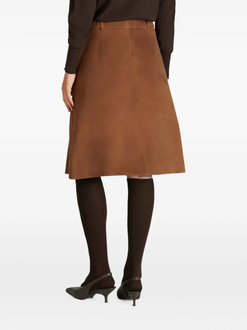 slowear Geplooide midi-rok Bruin