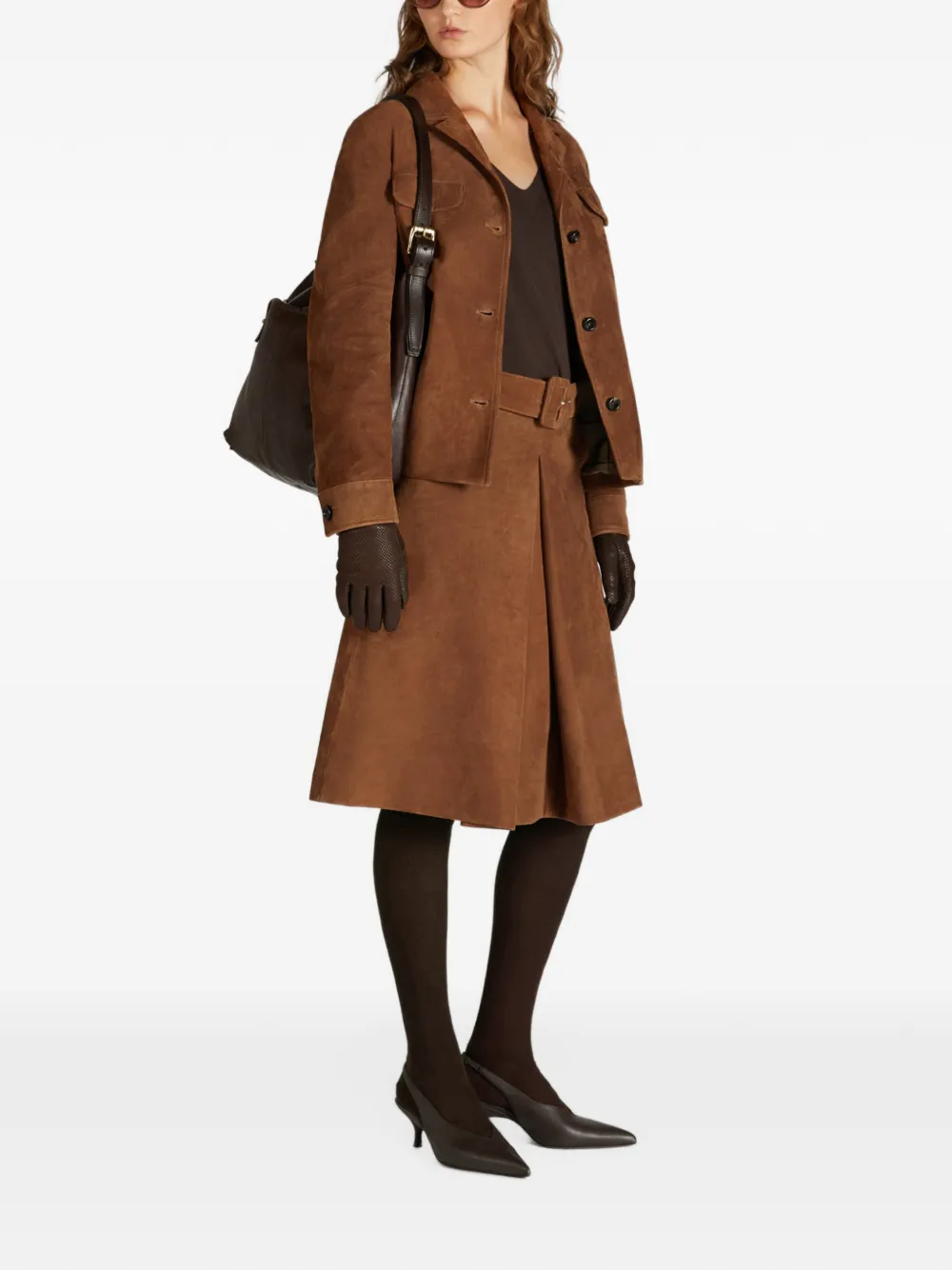 slowear Geplooide midi-rok Bruin