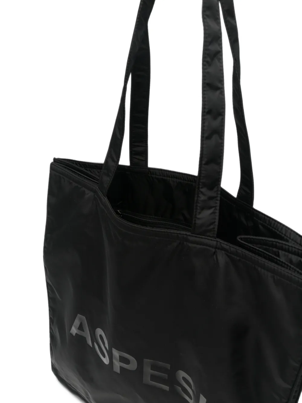 ASPESI Shopper met logoprint Zwart