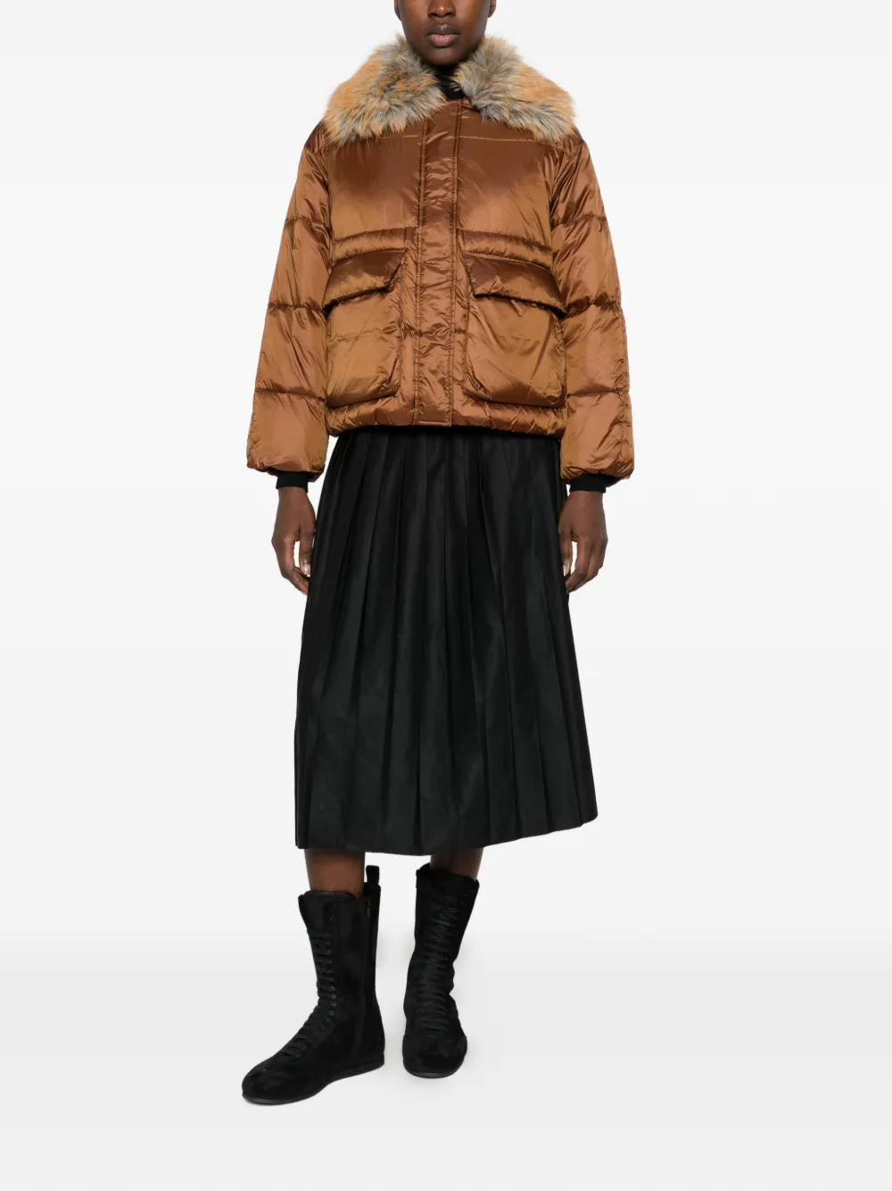 Canadian Titusville faux-fur trim quilted jacket Bruin