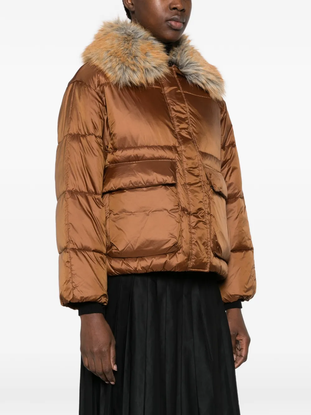 Canadian Titusville faux-fur trim quilted jacket Bruin