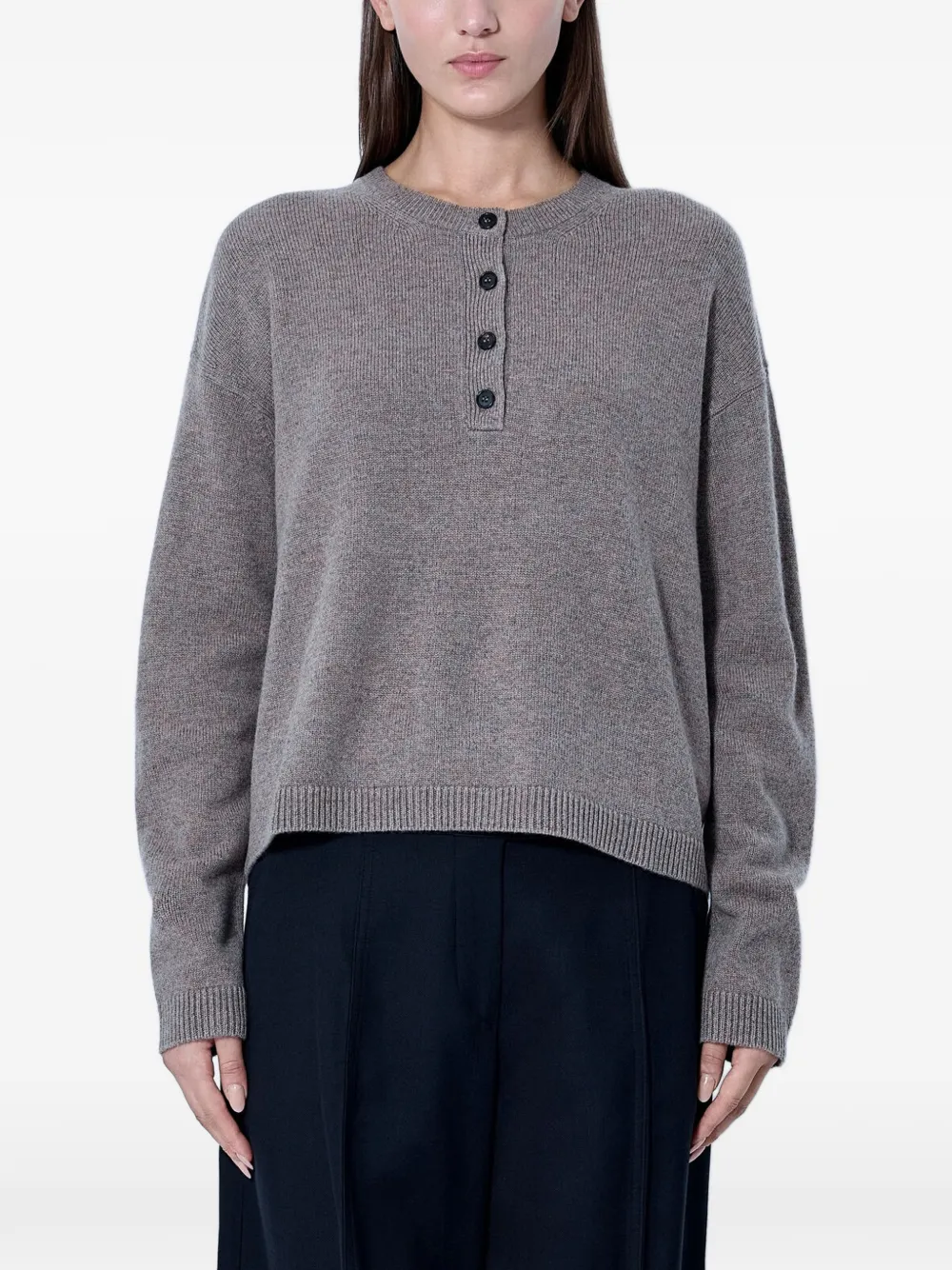 'S Max Mara button-placket knit sweater - Grey