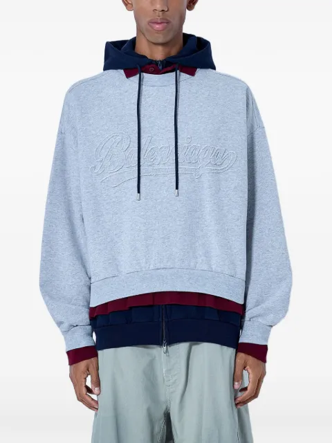 Balenciaga layered-effect embroidered hoodie