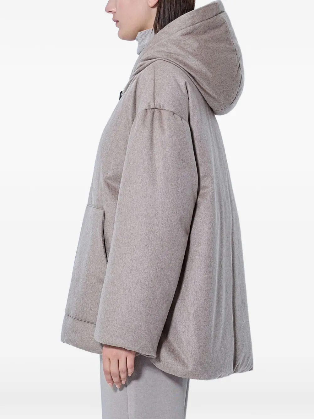 Max Mara Kasjmier donsjack met capuchon Beige