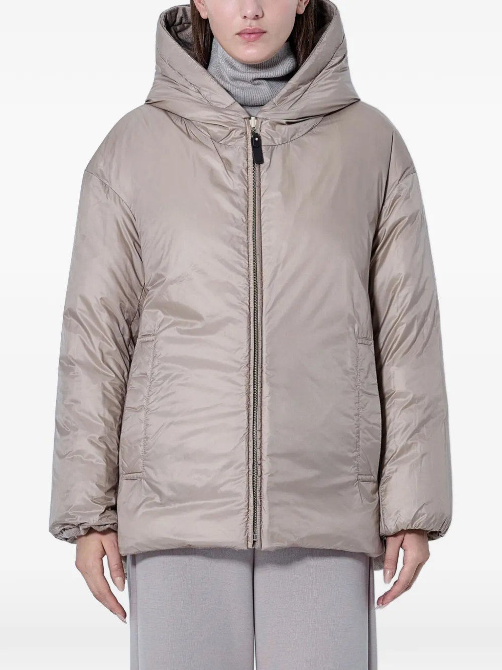 Max Mara hooded cashmere puffer jacket - Nude