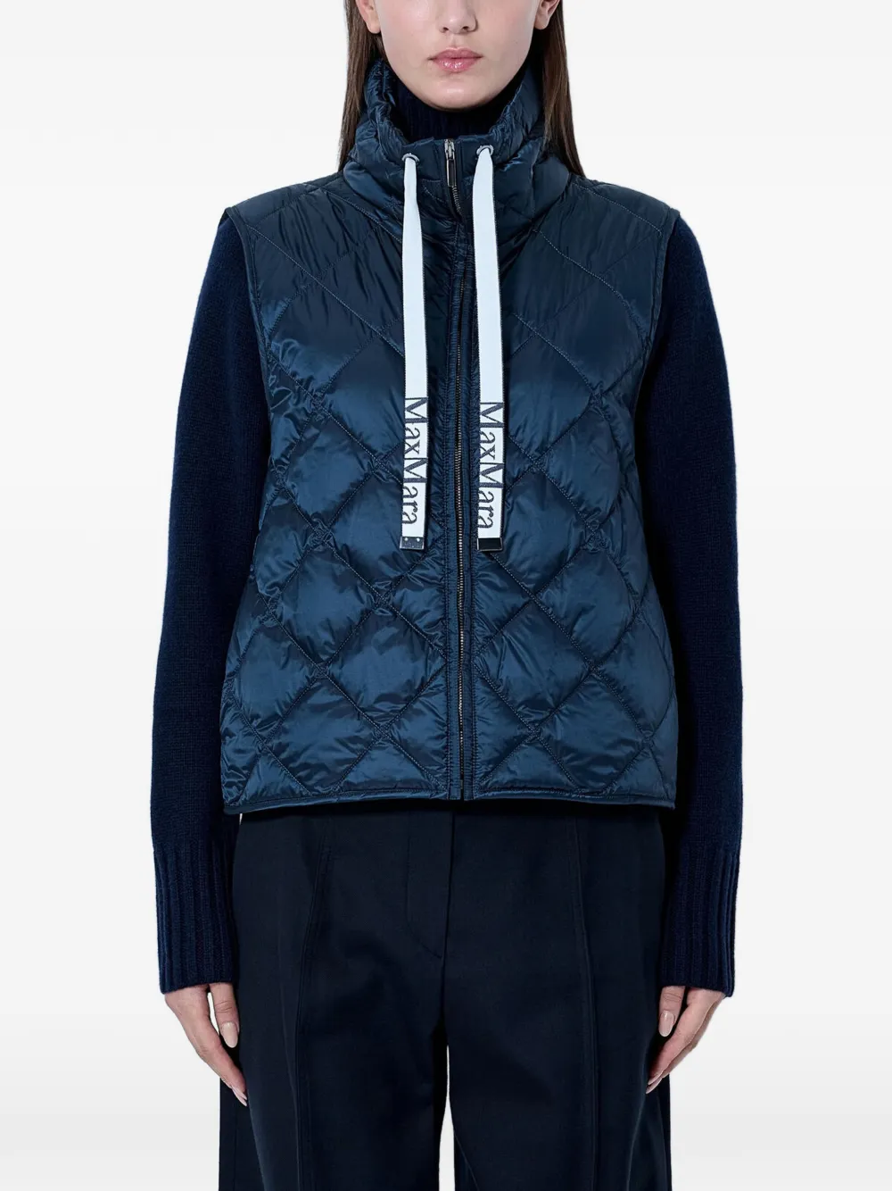 Max Mara diamond-quilted gilet - Blue