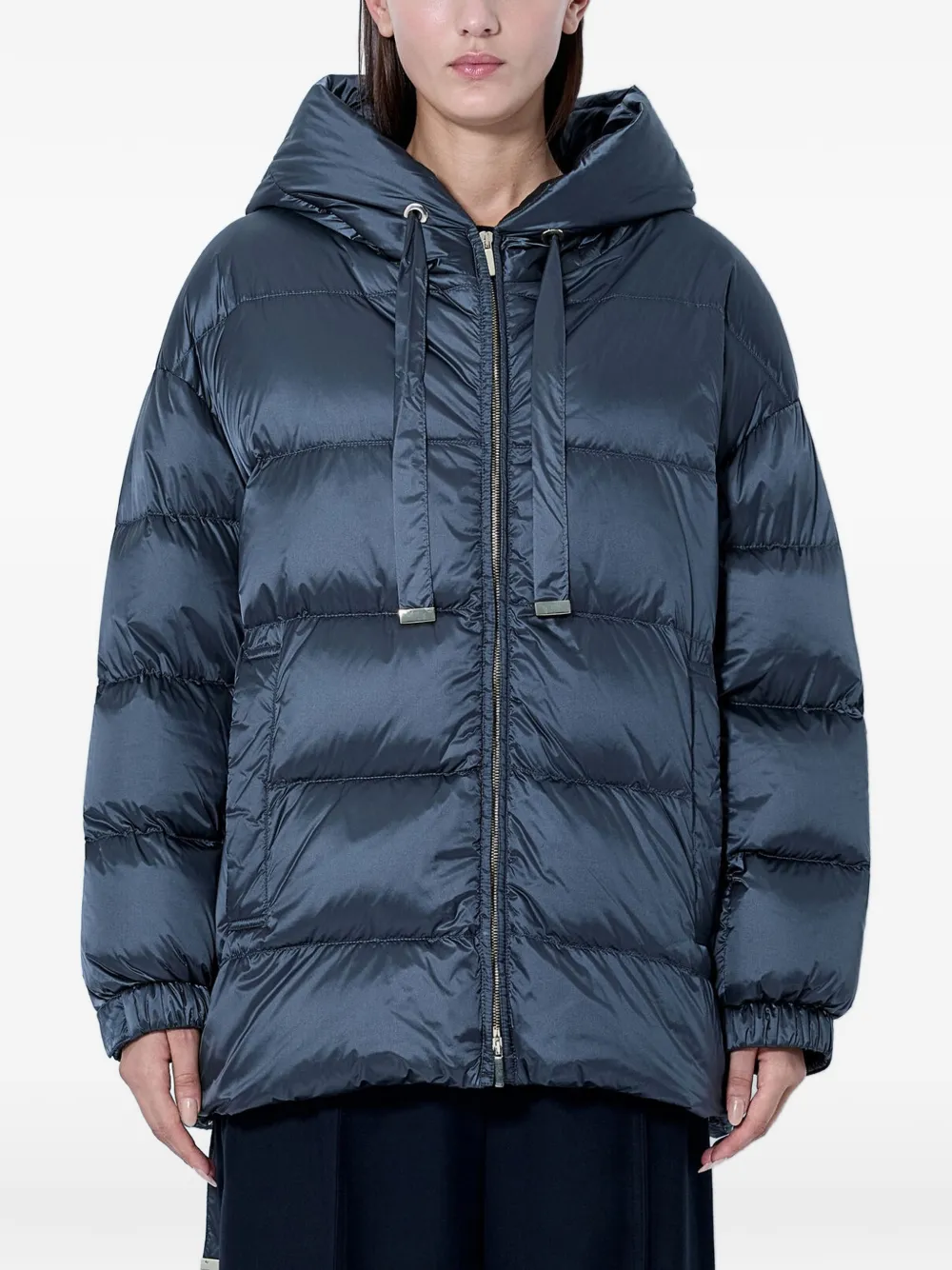 Max Mara quilted hooded jacket - Blue