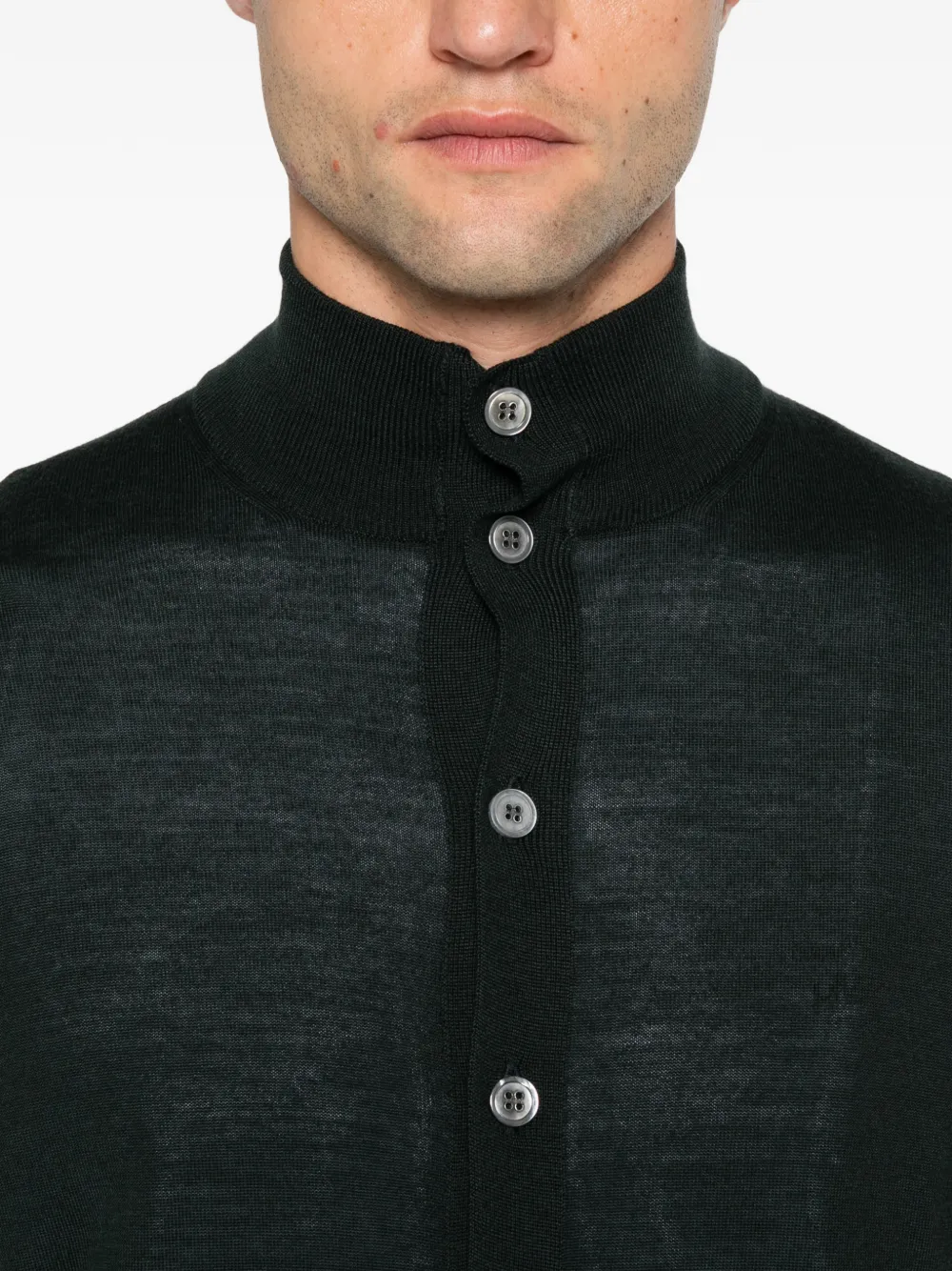 Filippo De Laurentiis button-up high-neck cardigan Groen