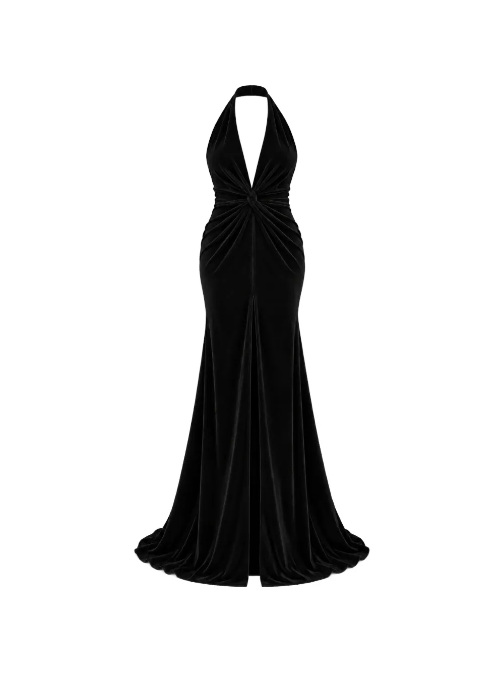 ROSERRY Sienna halterneck velvet gown - Black