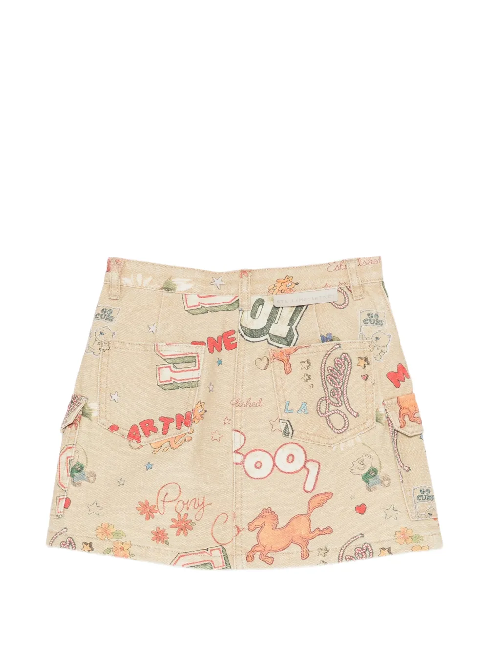 Stella McCartney Kids graphic-print skirt Beige