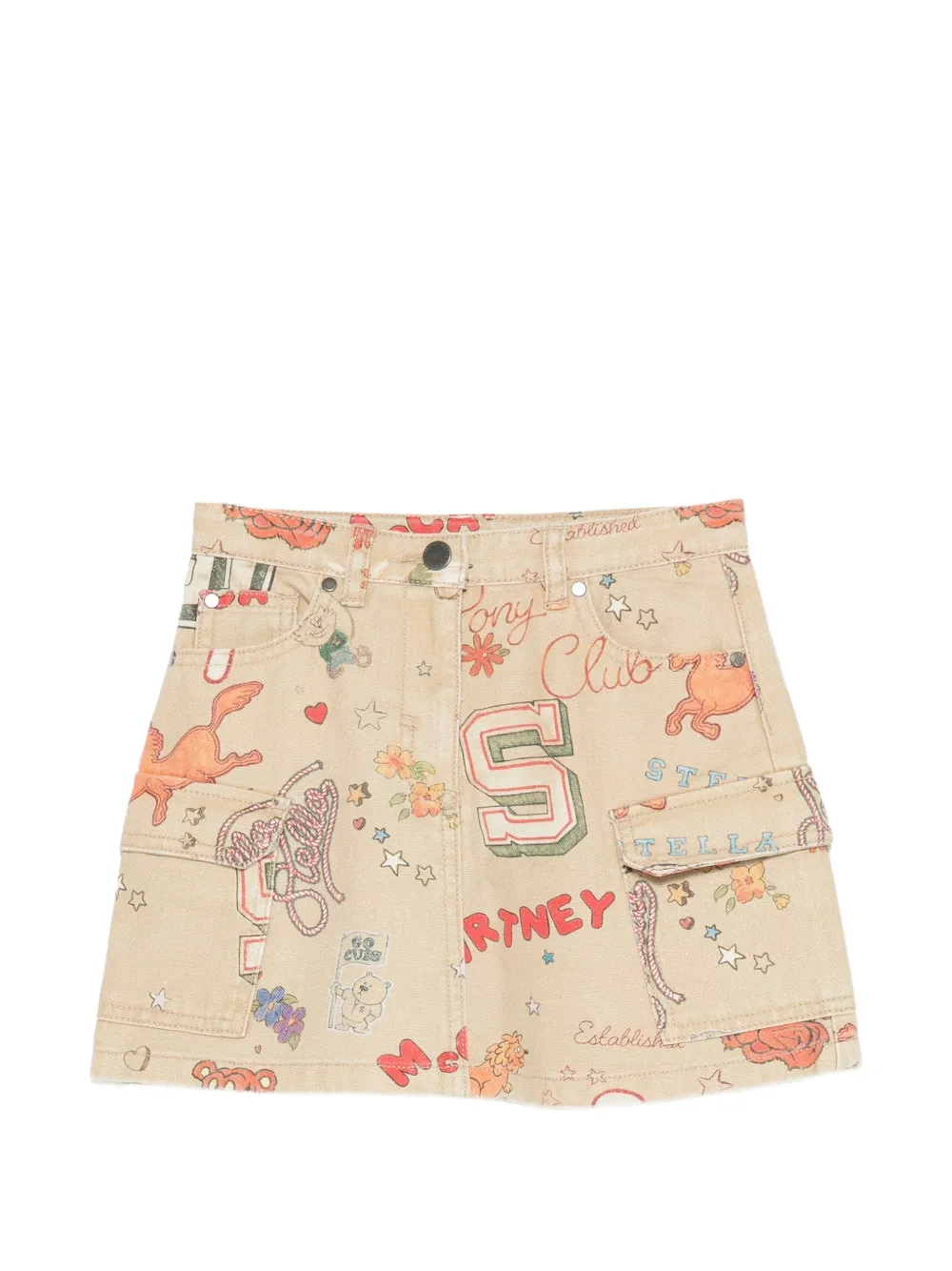 Stella McCartney Kids graphic-print skirt - Toni neutri