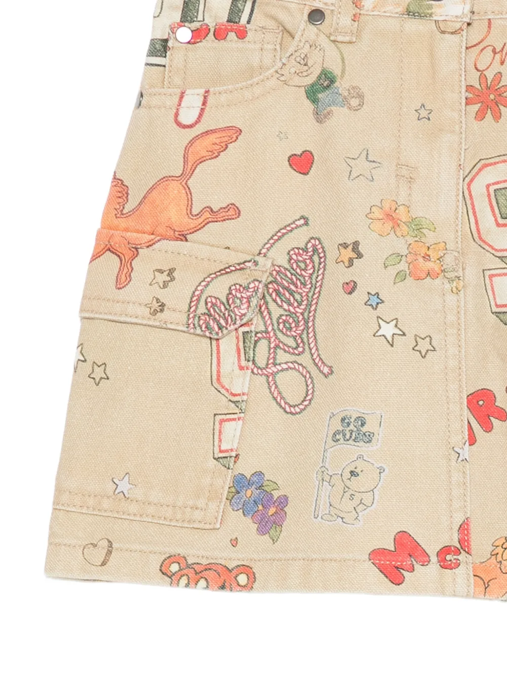 Stella McCartney Kids graphic-print skirt Beige