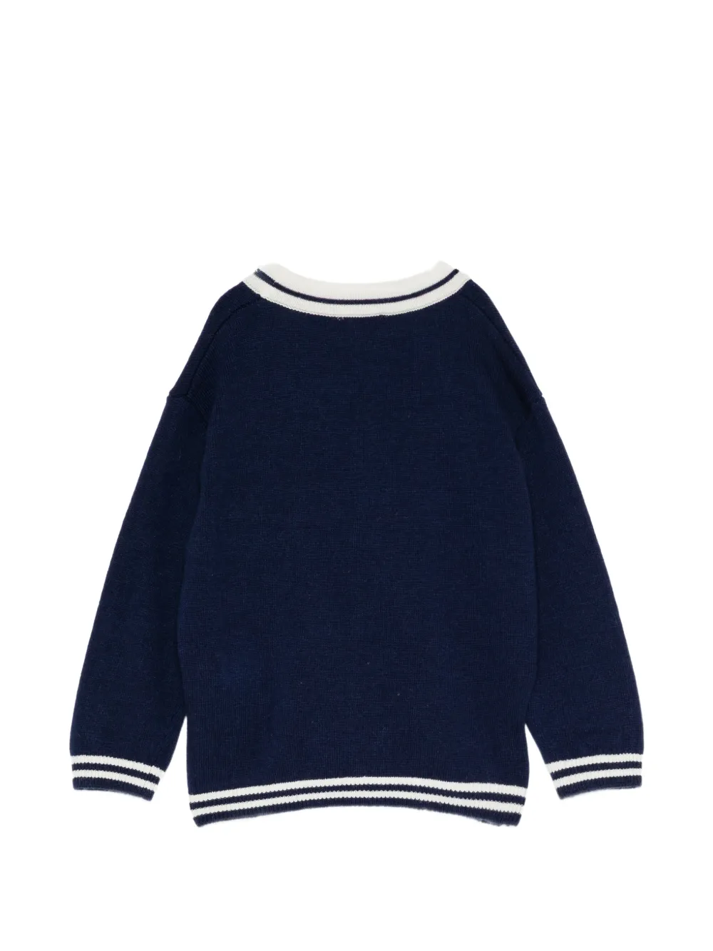 Stella McCartney Kids logo-badge cardigan Blauw