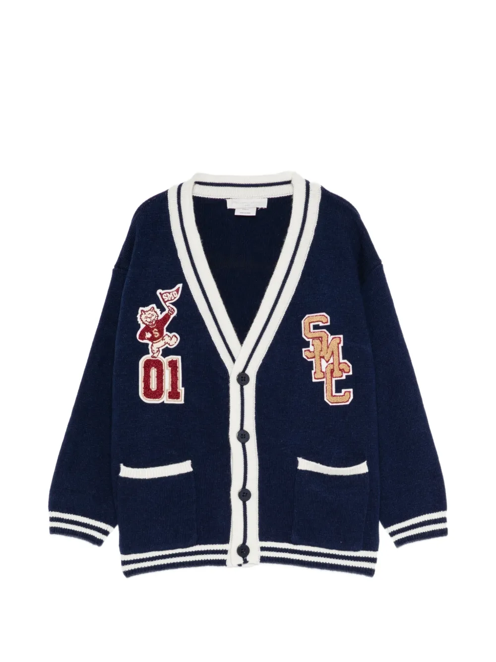 Stella McCartney Kids logo-badge cardigan - Blu