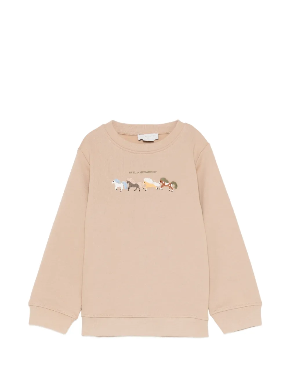 Stella McCartney Kids horse-embroidered logo-print sweater - Toni neutri