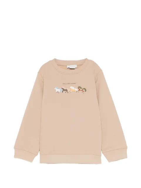 Stella McCartney Kids horse-embroidered logo-print sweater