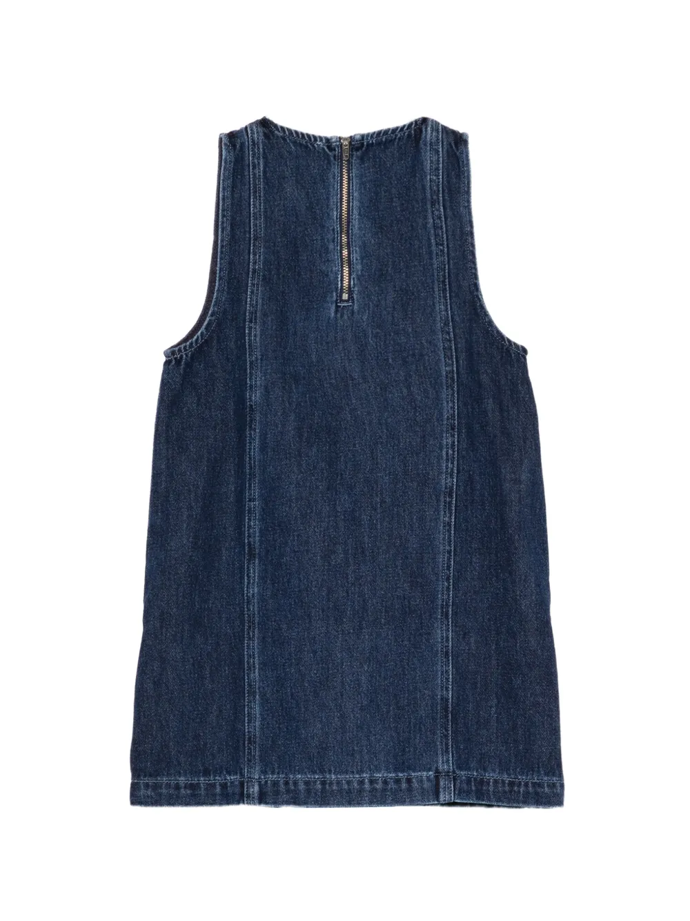 Stella McCartney Kids star-patchwork sleeveless dress Blauw
