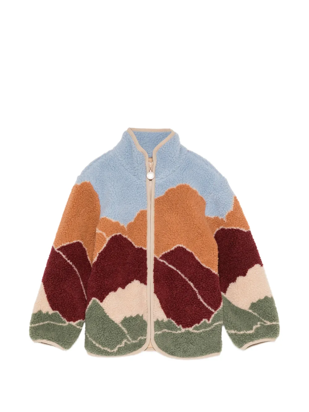 Stella McCartney Kids mountain-print fleece jacket - Toni neutri
