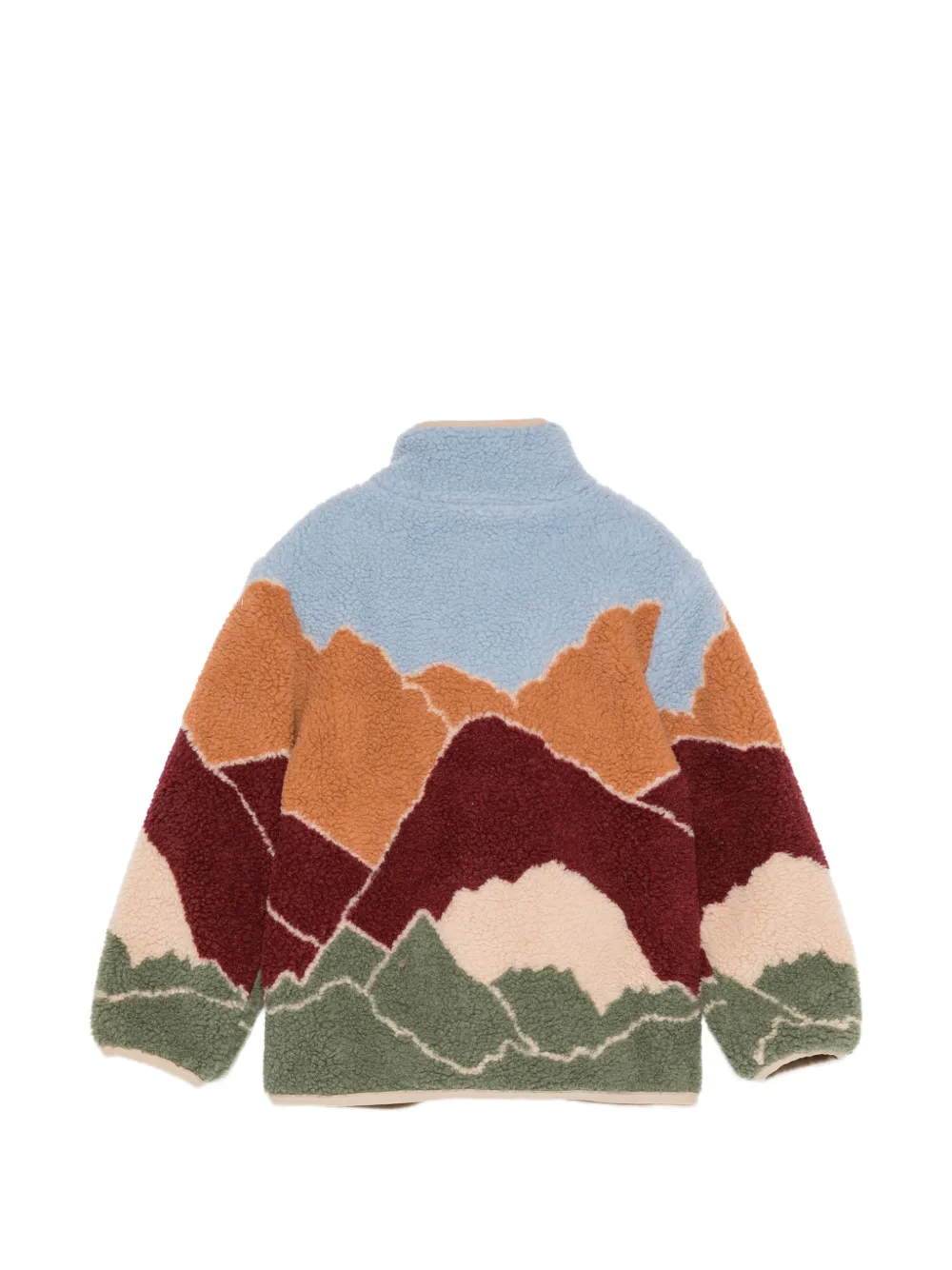 Stella McCartney Kids mountain-print fleece jacket Beige