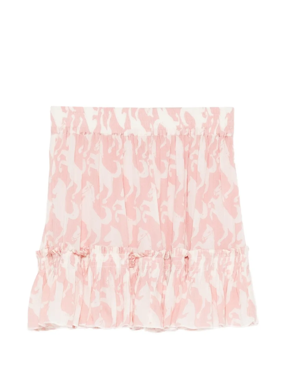 Stella McCartney Kids horse-print ruffled skirt - Rosa