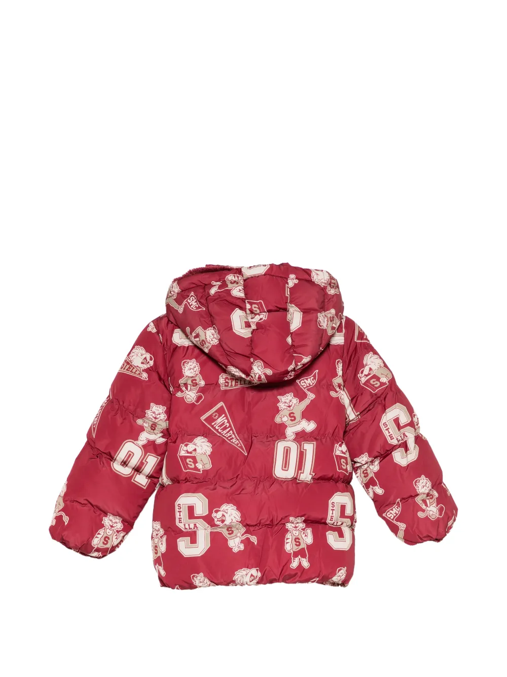 Stella McCartney Kids graphic-print padded coat Rood