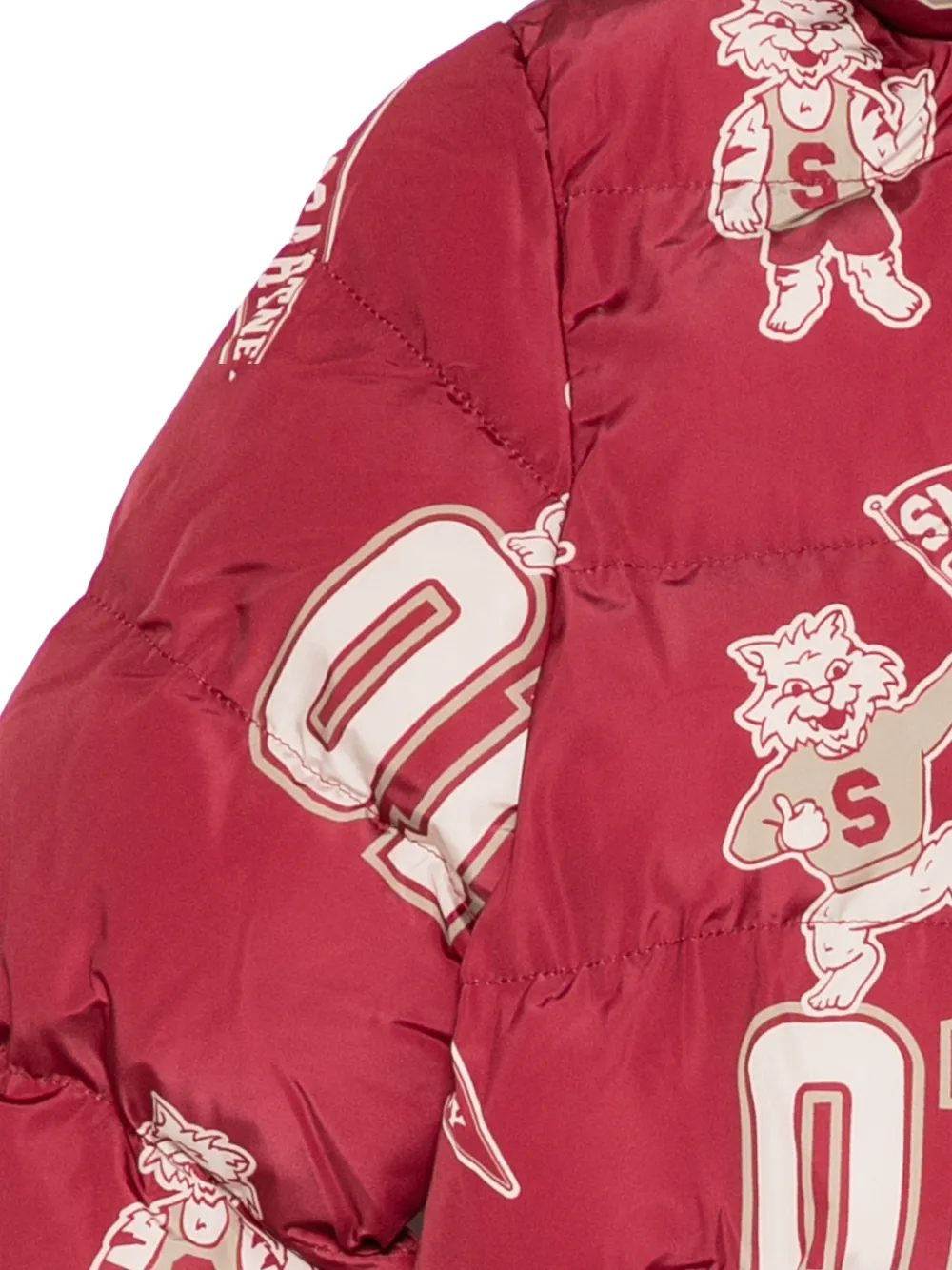 Stella McCartney Kids graphic-print padded coat Rood