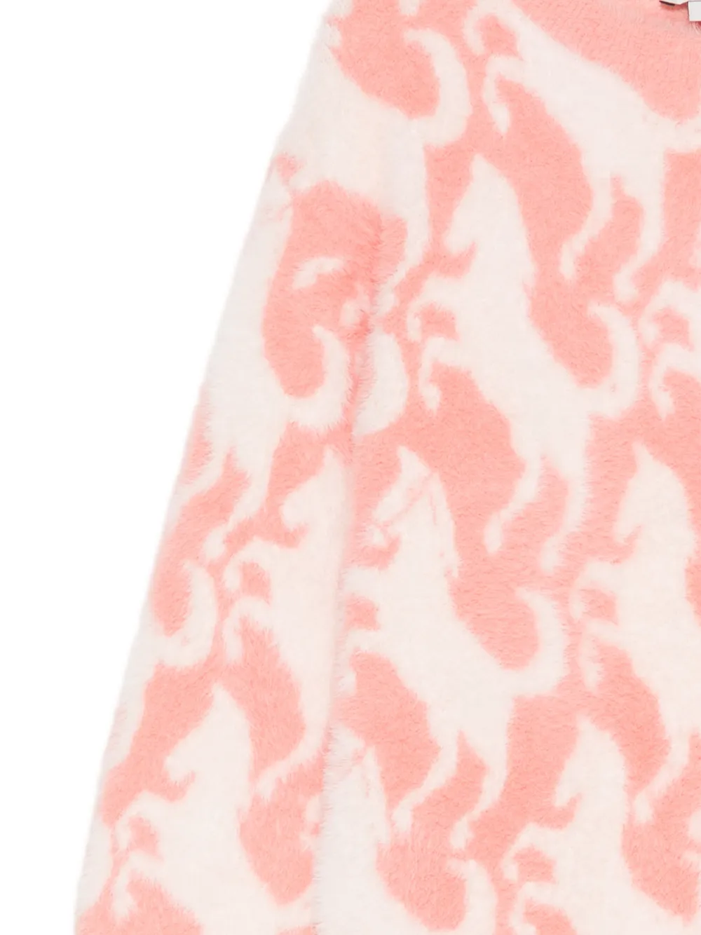Stella McCartney Kids horse-intarsia sweater Roze