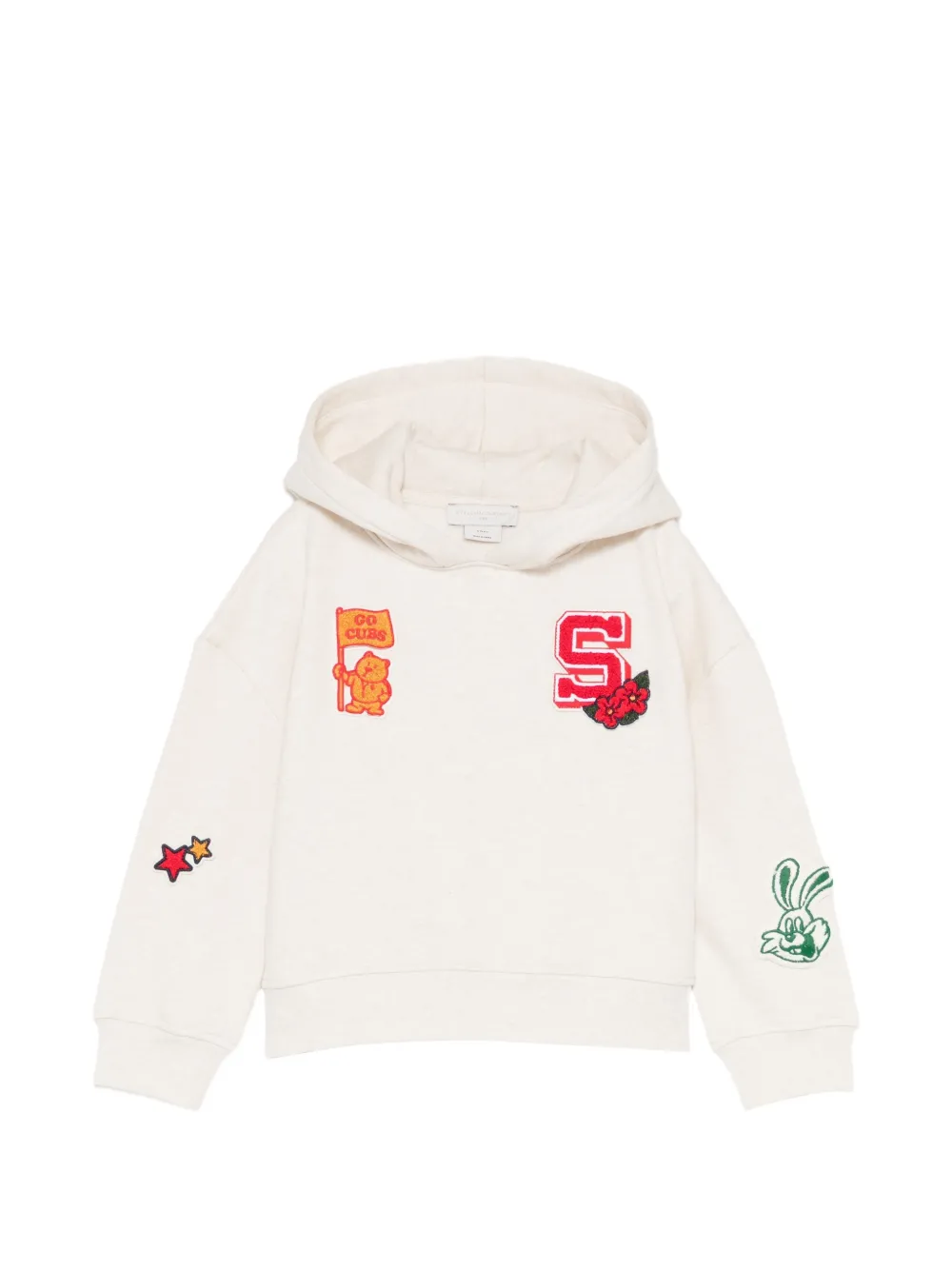 Stella McCartney Kids horse-patch jersey hoodie - Toni neutri
