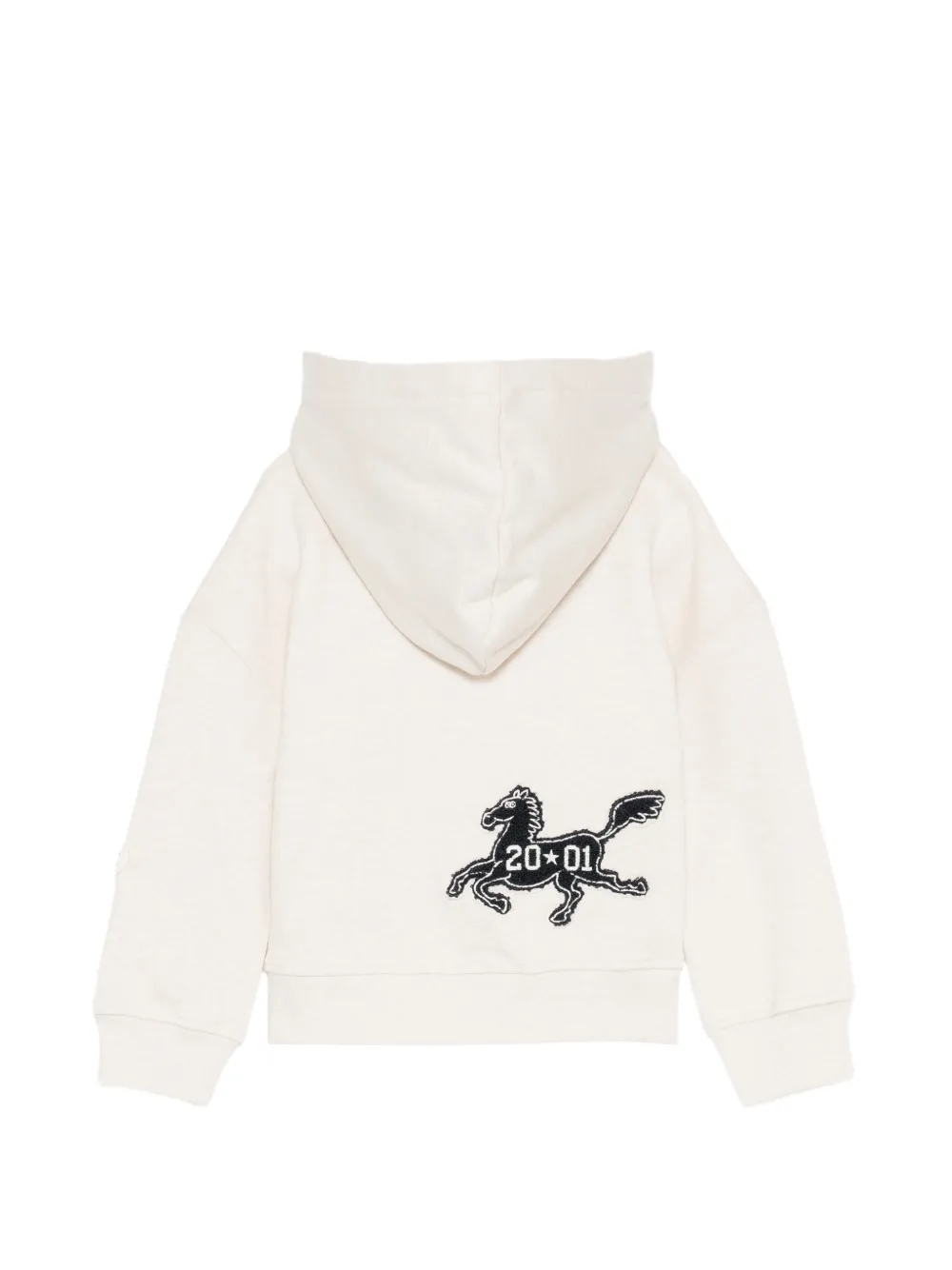 Stella McCartney Kids horse-patch jersey hoodie Beige