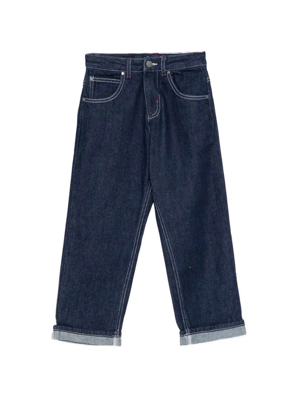 Stella McCartney Kids contrast-stitch jeans Blauw