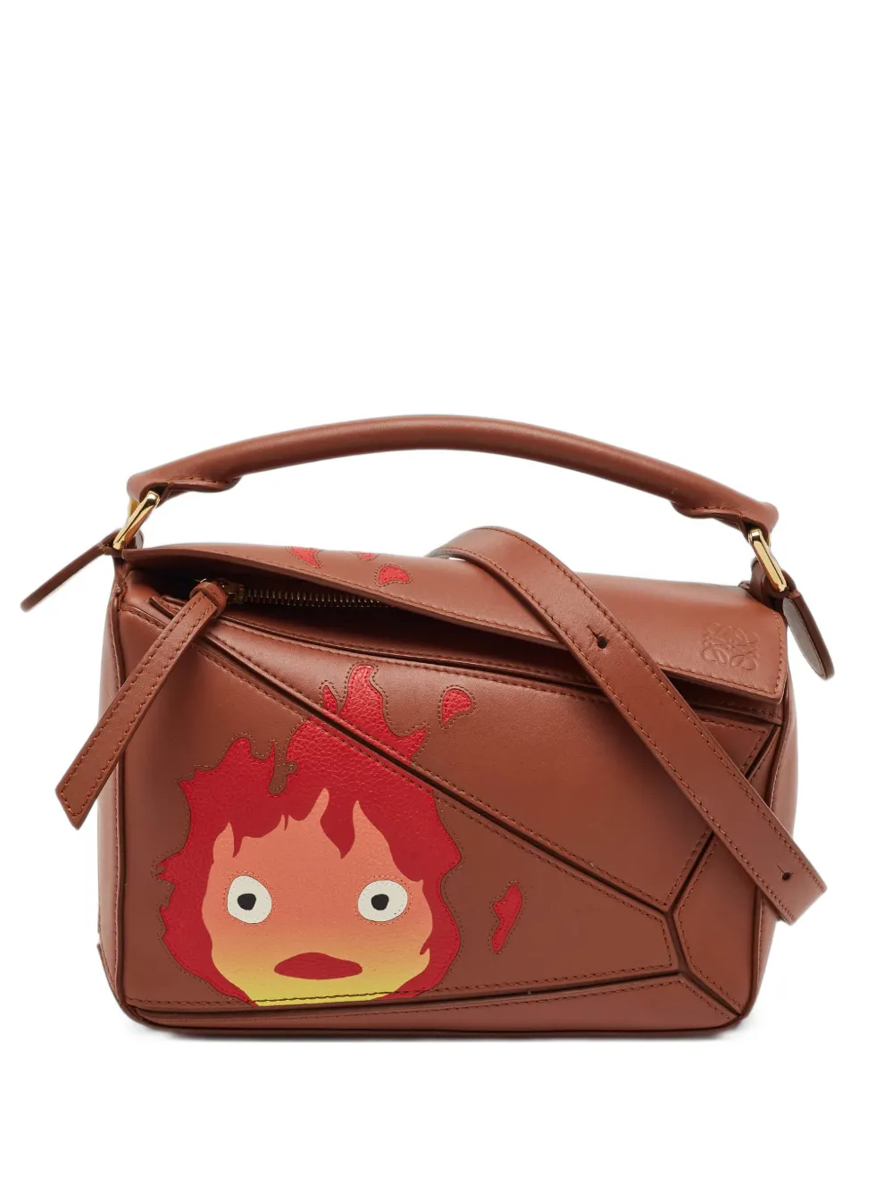 Loewe Pre-Owned x Studio Ghibli Howl's Moving 2022 Castel Puzzle small shoulder bag - Braun