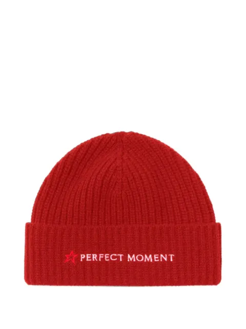 Perfect Moment logo-embroidered ribbed beanie hat