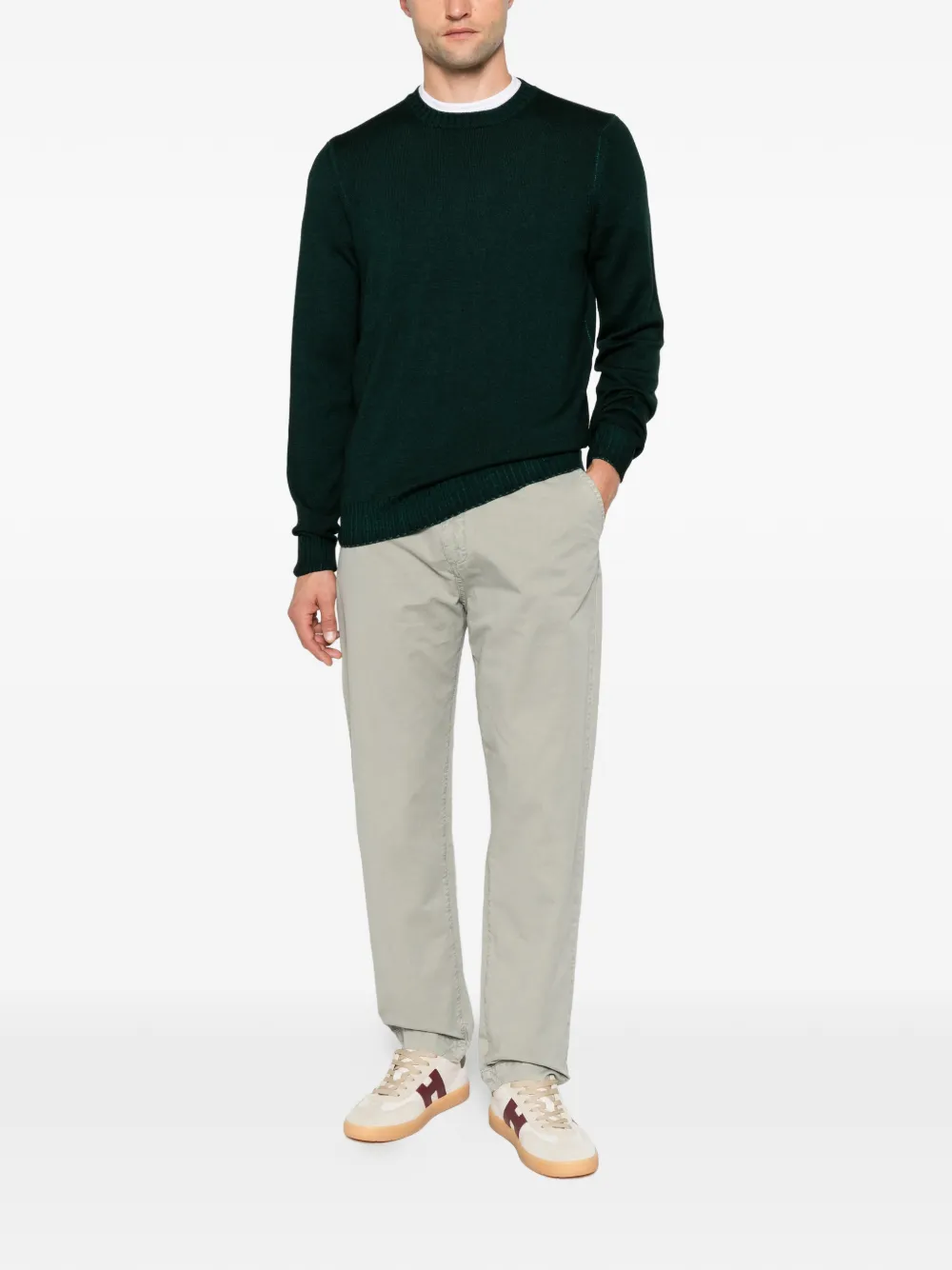 Filippo De Laurentiis crew-neck long-sleeve sweater Groen