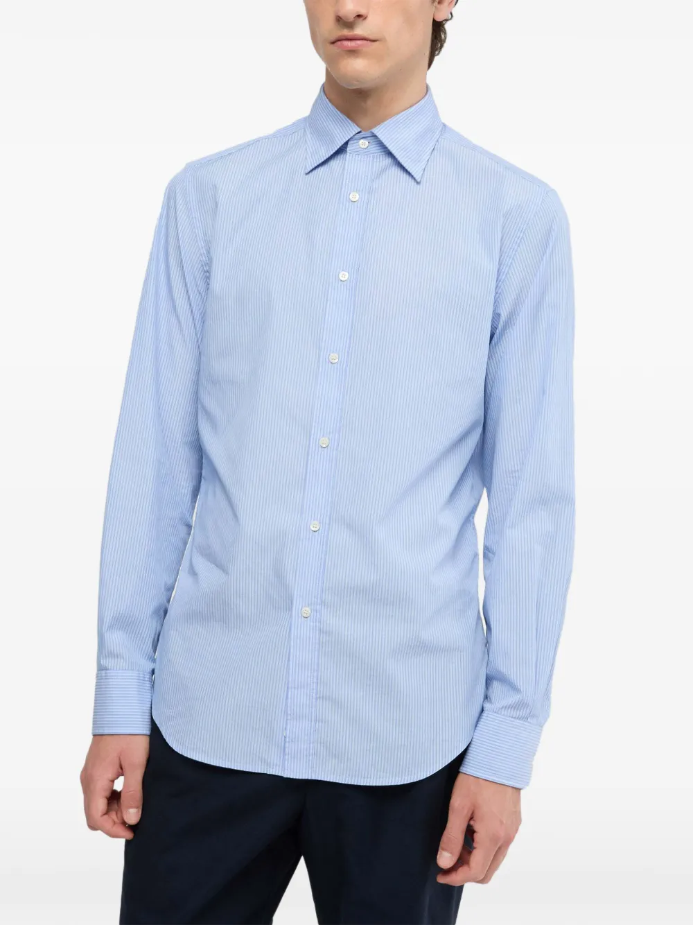 ASPESI Serge striped long-sleeve shirt Blauw