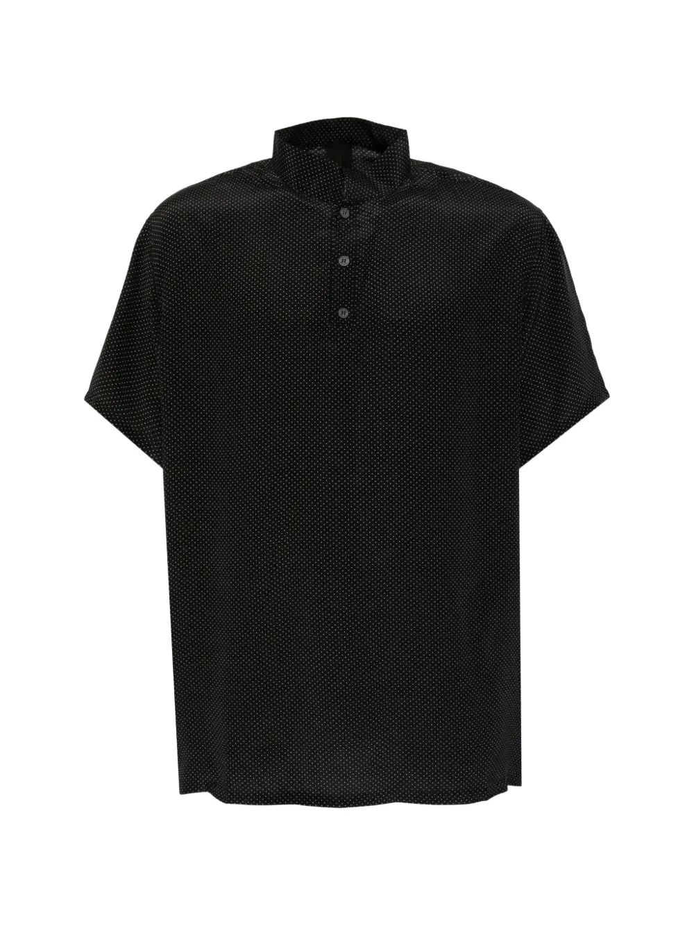 Tessitura polka-dot silk polo-shirt