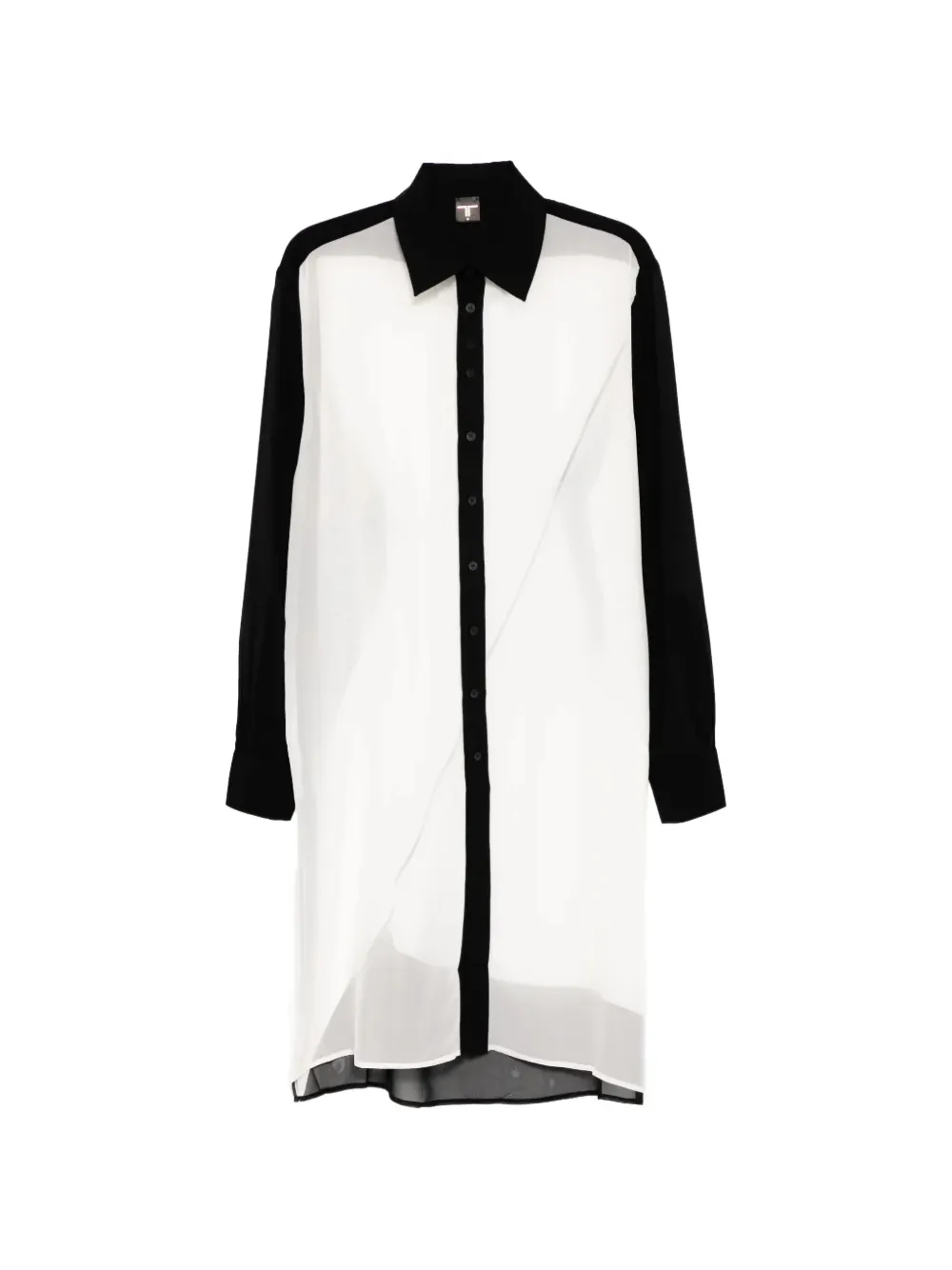 Tessitura silk-chiffon monochrome-print shirt