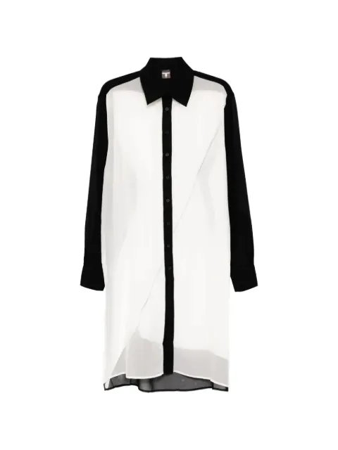 Tessitura silk-chiffon monochrome-print shirt
