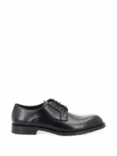 BOSS Derby shoes in brush-off leather with embossed logo